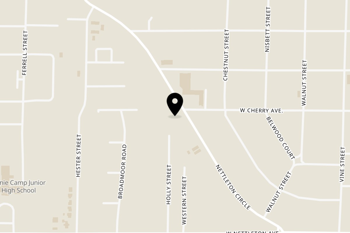 Map showing the location of GEE STREET KITCHEN on 1101 S Gee St in Jonesboro